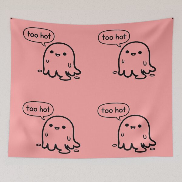 Item preview, Too Hot Ghost Sticker | Funny Melting Ghost Shirt | Cute Minimal Spooky Aesthetic designed and sold by Raw Tigers.