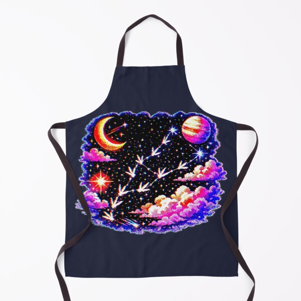 Item preview, Bird footprints forming constellations retro videogame illustration designed and sold by Moonshroomarts.
