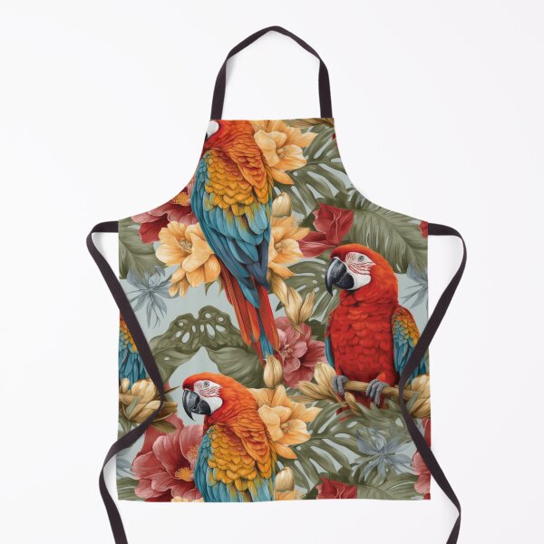 Item preview, Tropical Scarlet Macaws and Jungle Hibiscus Floral Pattern designed and sold by pinkal.
