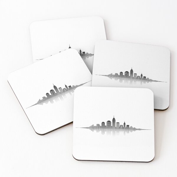 Item preview, City Skyline Sound Wave Minimal Urban Design designed and sold by VibeFactoryOfc.