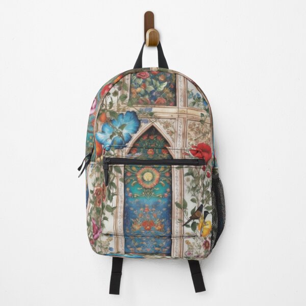 Item preview, Ornate Floral Garden Architecture with Songbirds Pattern designed and sold by pinkal.