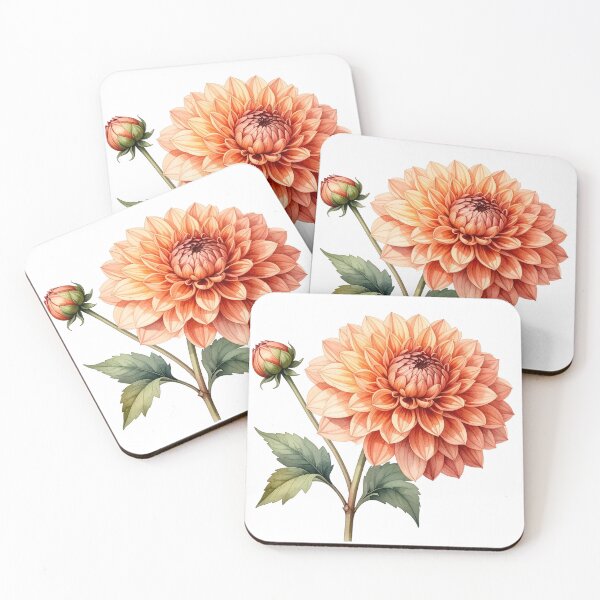 Item preview, Orange Dahlia Botanical Flower Illustration designed and sold by Rutvain.