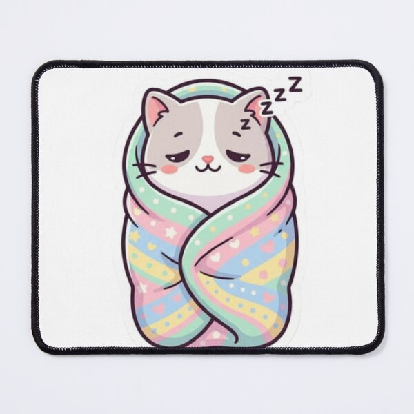 Item preview, Cute Cat Burrito Sticker – Sleepy Kawaii Kitten designed and sold by XNeoGraphix.