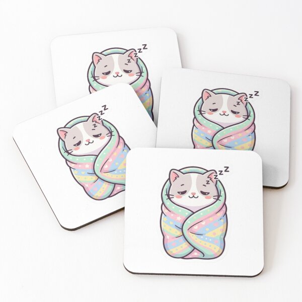 Item preview, Cute Cat Burrito Sticker – Sleepy Kawaii Kitten designed and sold by XNeoGraphix.