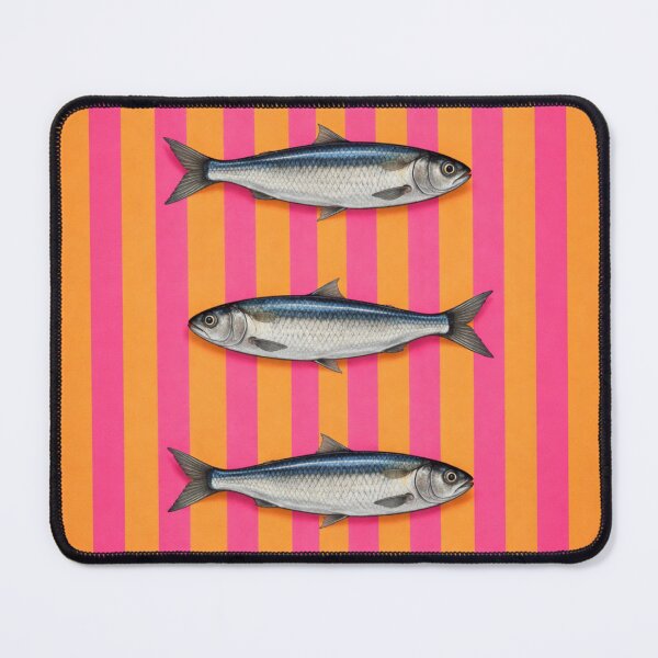 Item preview, Sardine Pattern Pink and Orange – Vintage Fish Stripe Design, Coastal Nautical Print, Minimal Seafood Illustration designed and sold by TheSlowShore.