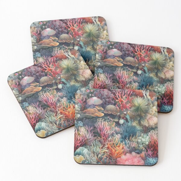 Item preview, Vibrant Underwater Coral Reef Watercolor Botanical Sea Pattern designed and sold by pinkal.