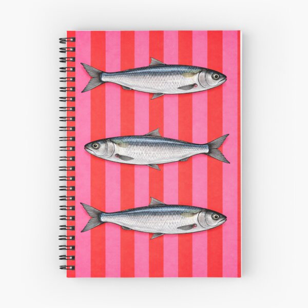 Item preview, Sardine Pattern Red and Pink – Vintage Fish Stripe Design, Coastal Nautical Print, Minimal Seafood Illustration designed and sold by TheSlowShore.