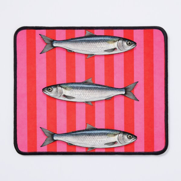 Item preview, Sardine Pattern Red and Pink – Vintage Fish Stripe Design, Coastal Nautical Print, Minimal Seafood Illustration designed and sold by TheSlowShore.