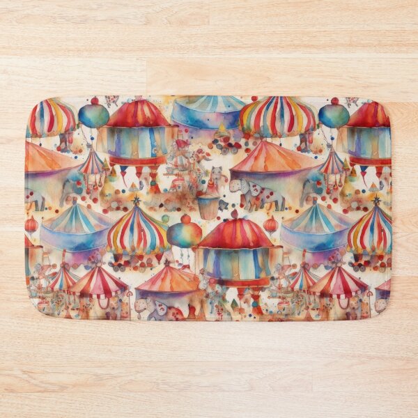 Item preview, Whimsical Watercolor Carnival Circus Tents and Animals Seamless Pattern designed and sold by pinkal.