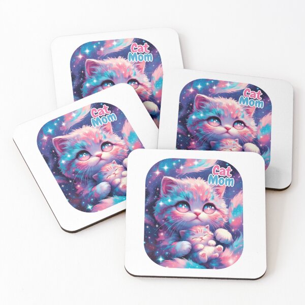 Item preview, Cosmic Cat Mom Galaxy Kitten Art designed and sold by GlowingTales.