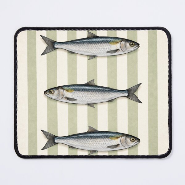 Item preview, Sardine Pattern Seige – Vintage Fish Stripe Design, Coastal Nautical Print, Minimal Seafood Illustration designed and sold by TheSlowShore.