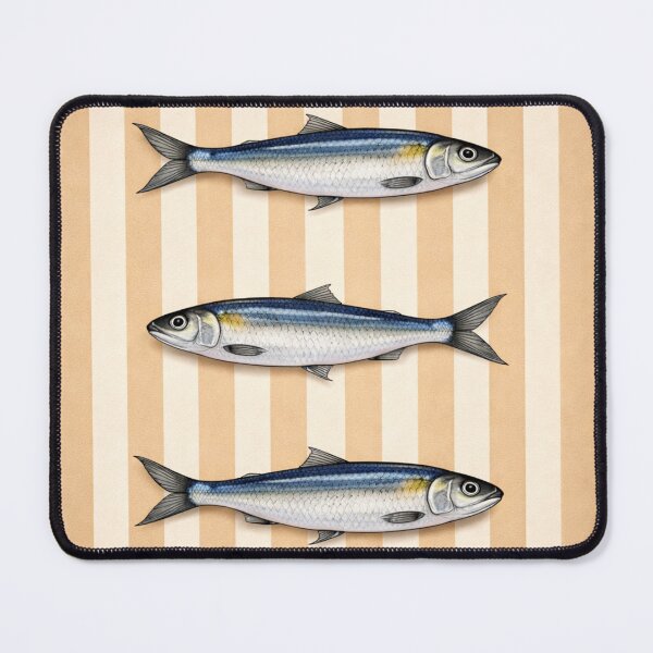Item preview, Sardine Pattern Beige – Vintage Fish Stripe Design, Coastal Nautical Print, Minimal Seafood Illustration designed and sold by TheSlowShore.