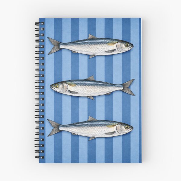 Item preview, Sardine Pattern Blue – Vintage Fish Stripe Design, Coastal Nautical Print, Minimal Seafood Illustration designed and sold by TheSlowShore.