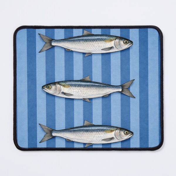 Item preview, Sardine Pattern Blue – Vintage Fish Stripe Design, Coastal Nautical Print, Minimal Seafood Illustration designed and sold by TheSlowShore.