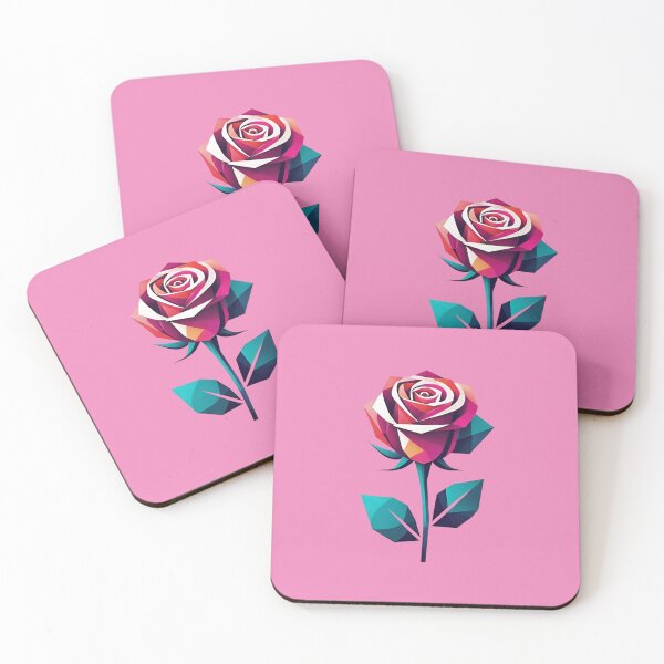 Item preview, Majestic Geometric Rose Low Poly Floral Art designed and sold by AlxVel.