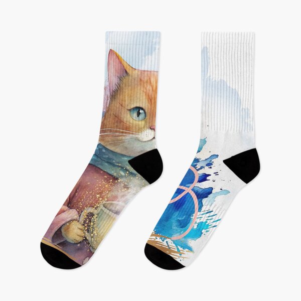 Item preview, Cute Cozy Cat Drinking Coffee – Kawaii Winter Cat Lover Aesthetic Art for Coffee Lovers designed and sold by ChenEngEng.