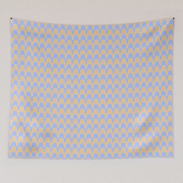 Item preview, Funky Checker Waves - funky lines - orange blue designed and sold by Stephanie Fiona Design.