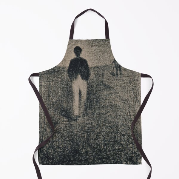 Item preview, Two Men Walking in a Field by Georges Seurat: Moody Neo Impressionist Poster designed and sold by artofuniverse.