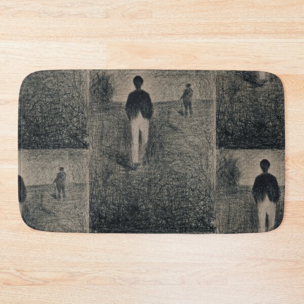 Item preview, Two Men Walking in a Field by Georges Seurat: Moody Neo Impressionist Poster designed and sold by artofuniverse.