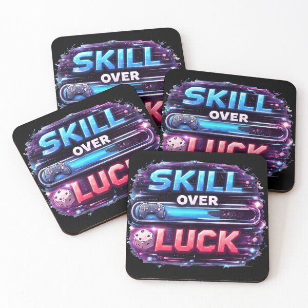 Item preview, Skill Over Luck Neon Gamer Quote Gaming Design designed and sold by Hannah-Yei.