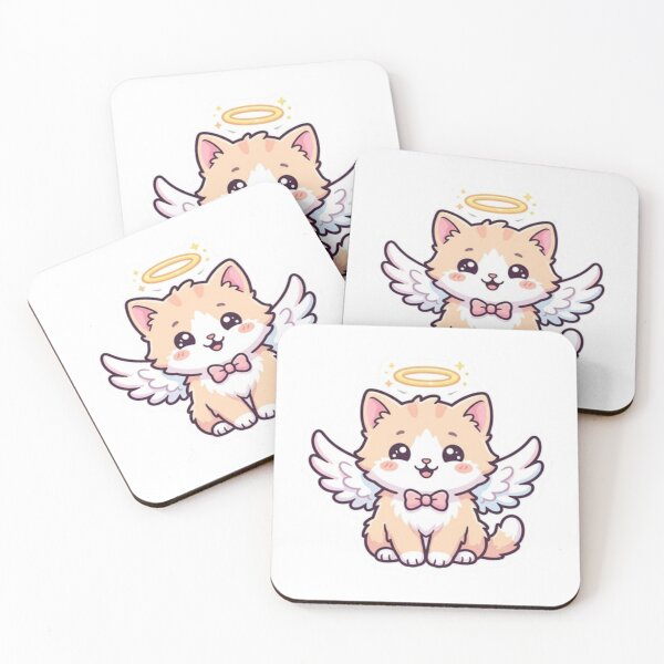 Item preview, Angel Cute Cat Sticker – Kawaii Kitten Aesthetic designed and sold by XNeoGraphix.