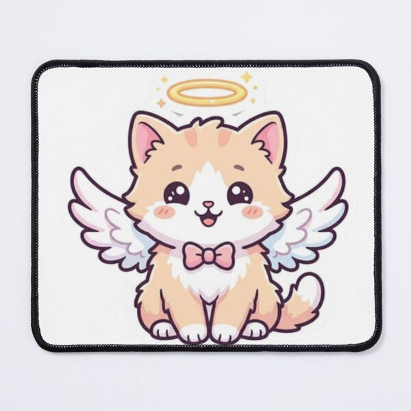 Item preview, Angel Cute Cat Sticker – Kawaii Kitten Aesthetic designed and sold by XNeoGraphix.