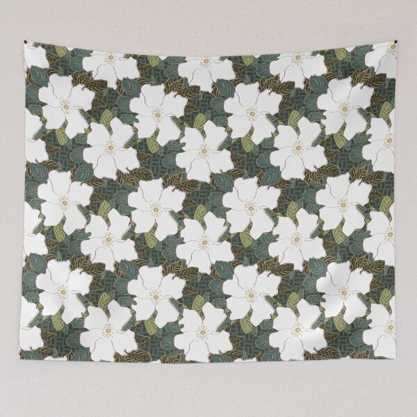 Item preview, white flower pattern designed and sold by Wondroustrange.