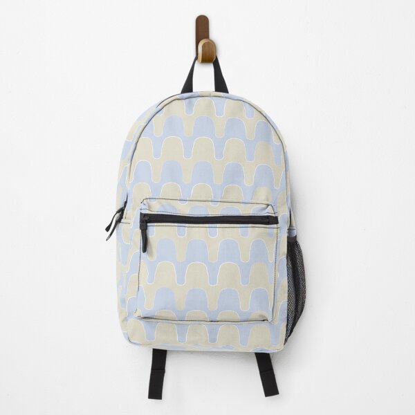 Item preview, Funky Checker Waves - funky lines - beige blue designed and sold by Stephanie Fiona Design.