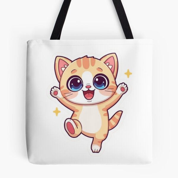 Item preview, Playful Cute Kitten Sticker – Kawaii Cat Jumping designed and sold by XNeoGraphix.