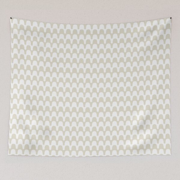 Item preview, Funky Checker Waves - funky lines - beige white designed and sold by Stephanie Fiona Design.
