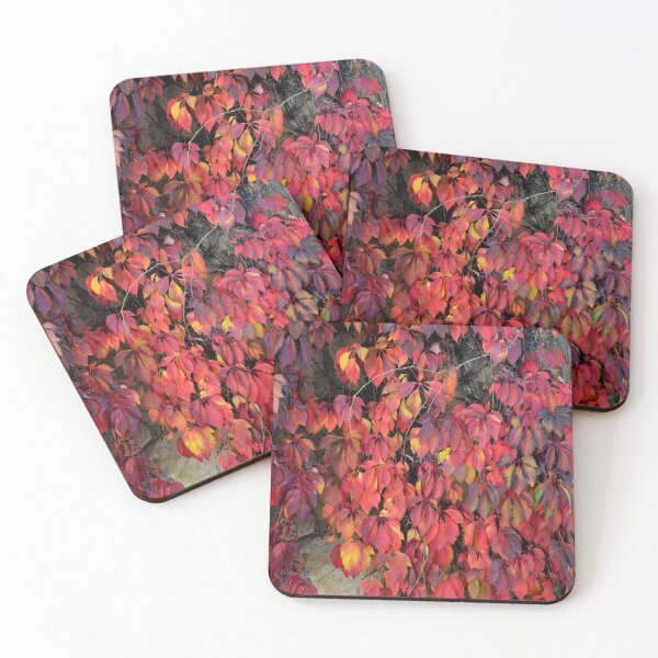 Item preview, Vibrant Red Autumn Leaves Pattern Seamless Nature Background Fall Foliage Texture designed and sold by onubi.