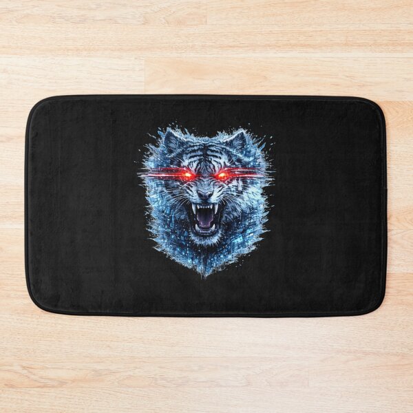 Item preview, Glitch Tiger – Red Eyes Cyberpunk Neon Tiger Head Aggressive Streetwear Design designed and sold by UnglaublichGut.
