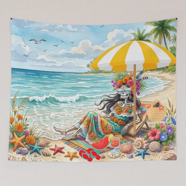 Item preview, Catrina's Tropical Holiday: A Dia de los Muertos Beach Vacation designed and sold by VibranPalette.