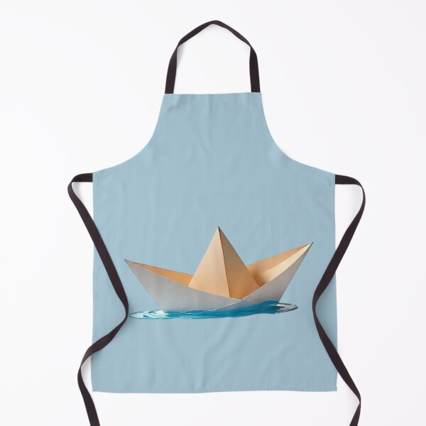 Item preview, Minimalist Origami Paper Boat on Blue Water designed and sold by AlxVel.