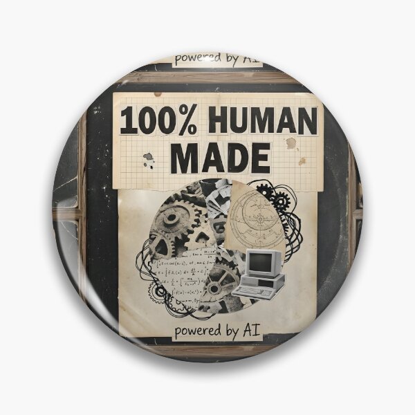 Item preview, 100% Human Made Powered by AI | Retro Tech Collage | Vintage Zine Aesthetic designed and sold by SergioMiklos.