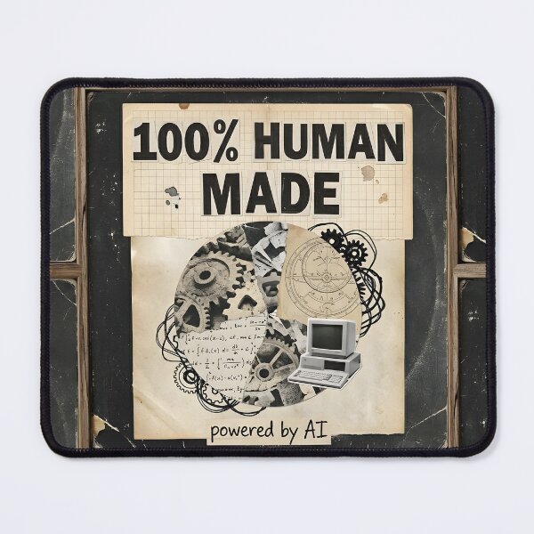 Item preview, 100% Human Made Powered by AI | Retro Tech Collage | Vintage Zine Aesthetic designed and sold by SergioMiklos.