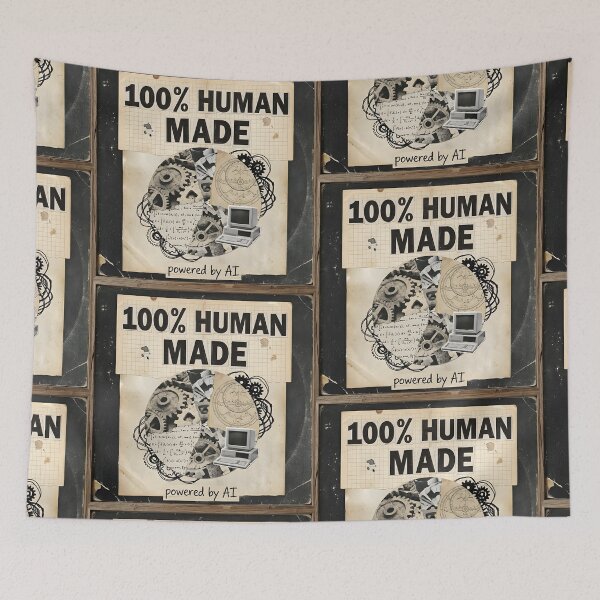 Item preview, 100% Human Made Powered by AI | Retro Tech Collage | Vintage Zine Aesthetic designed and sold by SergioMiklos.
