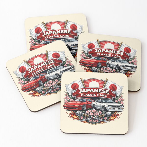 Item preview, Japanese Classic Cars JDM Retro Banner Emblem designed and sold by Retro Arabica.