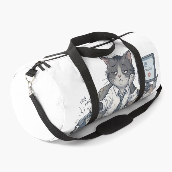 Item preview, Tired Office Cat Bored with Incoming Phone Calls Illustration designed and sold by Clay Artista.