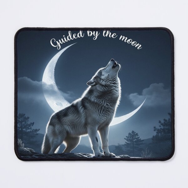 Item preview, Guided by the Moon – Wolf Silhouette Illustration designed and sold by Cristhian Almanza.