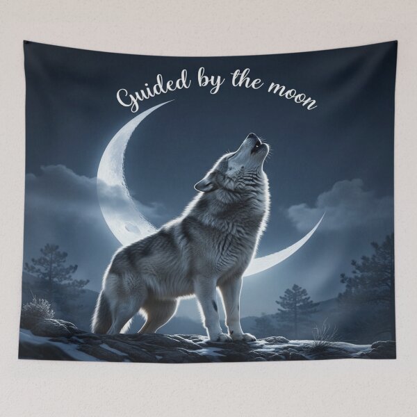 Item preview, Guided by the Moon – Wolf Silhouette Illustration designed and sold by Cristhian Almanza.
