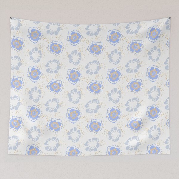 Artikelvorschau, Funky Flower – funky Linien – blau-orange entworfen und verkauft von Stephanie Fiona Design.