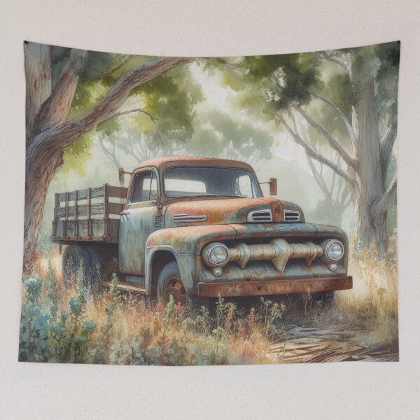 Item preview, Vintage Truck in the Mist designed and sold by TinCatOutPost.