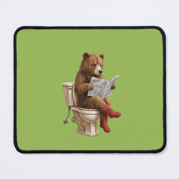 Item preview, Funny Toilet Bear Reading Newspaper, Bear Necessities: Just Taking Care of Business designed and sold by Right-UR.