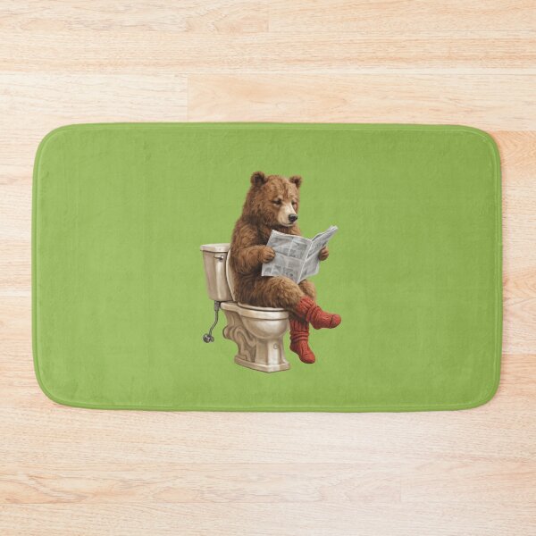 Item preview, Funny Toilet Bear Reading Newspaper, Bear Necessities: Just Taking Care of Business designed and sold by Right-UR.