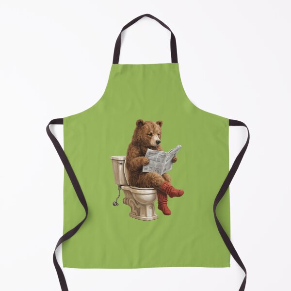 Item preview, Funny Toilet Bear Reading Newspaper, Bear Necessities: Just Taking Care of Business designed and sold by Right-UR.