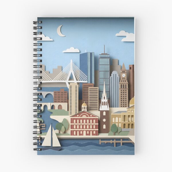 Item preview, Boston Massachusetts America Layered Paper Art Diorama Collage designed and sold by TackyTime.