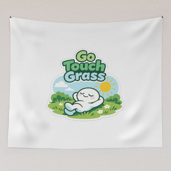 Item preview, Go Touch Grass Funny Meme Sticker | Cute Relaxing Character Aesthetic Nature Humor designed and sold by irfanshikh.
