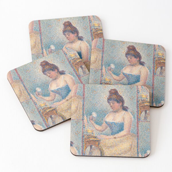 Item preview, Young Woman Powdering Herself by Georges Seurat: Neo Impressionist Art Print designed and sold by artofuniverse.