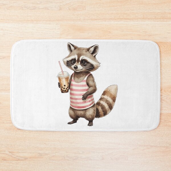 Item preview, Raccoon Boba Tea Hello Summer Watercolor designed and sold by AQUILAKREO.